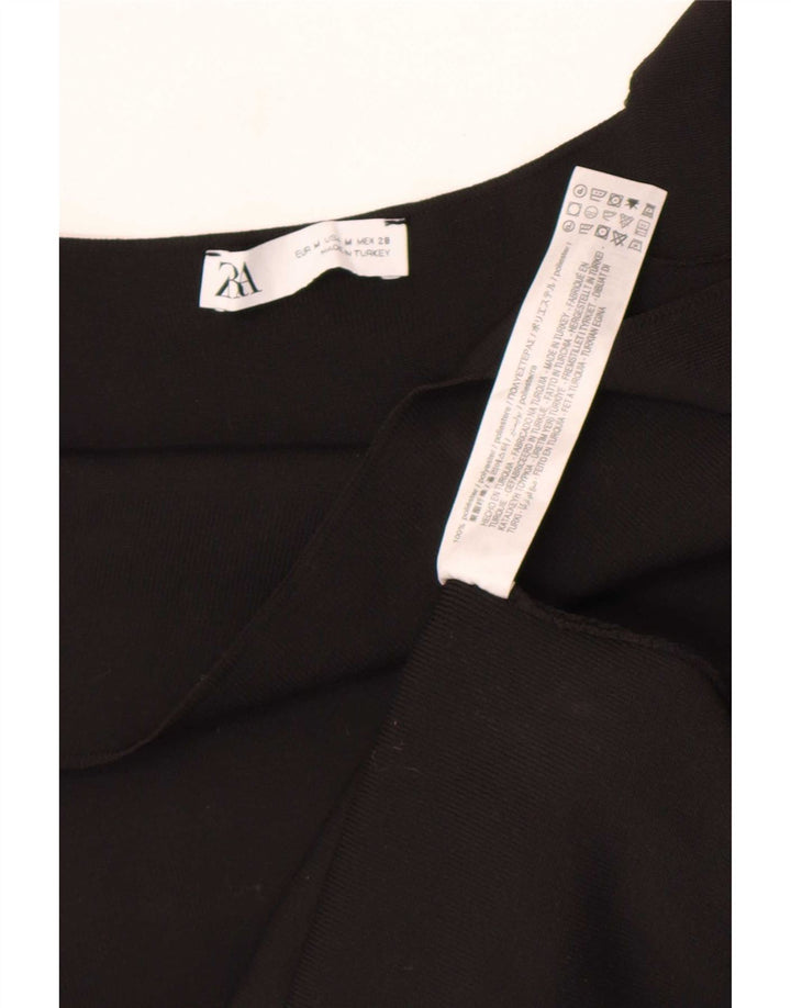 Zara Womens Pinafore Dress UK 12 Medium Black Polyester