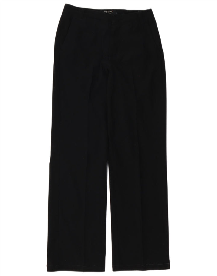 Guess Womens Wide Leg Chino Trousers W27 L30 Black Polyester