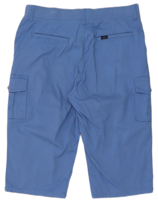 Lee Womens Cargo Bermuda Shorts US 12 Large W32  Blue Cotton