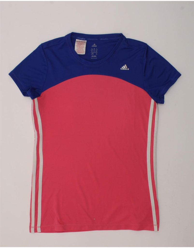 ADIDAS Girls Climalite T-Shirt Top 14-15 Years Pink Colourblock | Vintage Adidas | Thrift | Second-Hand Adidas | Used Clothing | Messina Hembry 