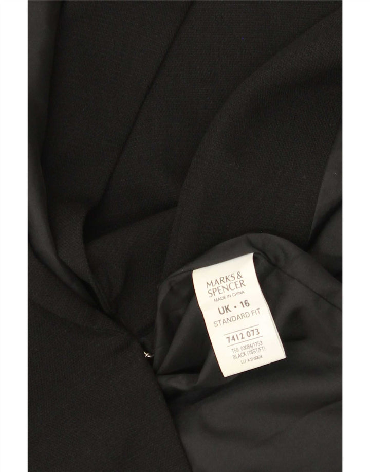 Marks & Spencer Womens Blazer Jacket UK 16 Large Black Polyester