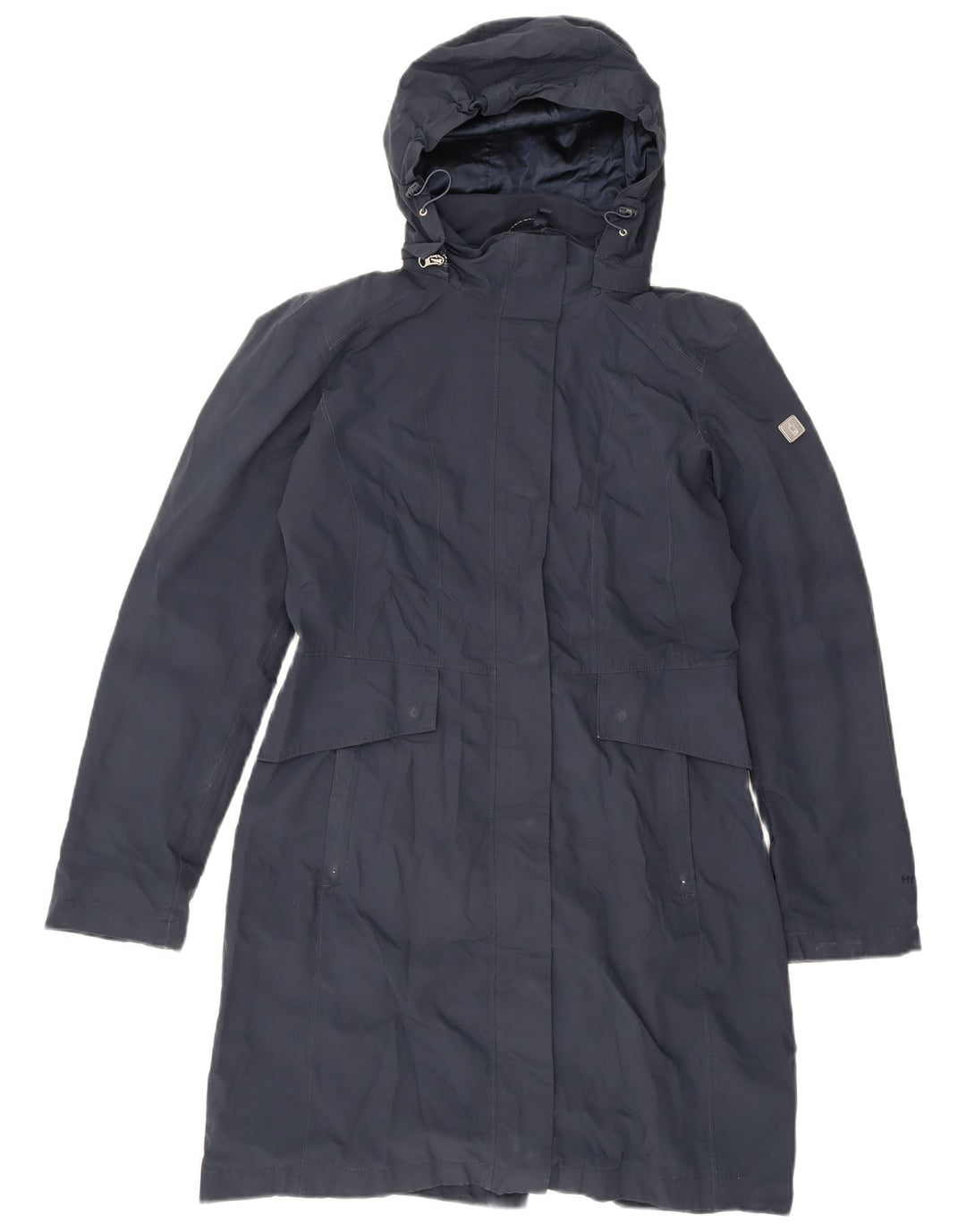 The North Face Womens Hooded Raincoat UK 14 Medium Navy Blue Polyester