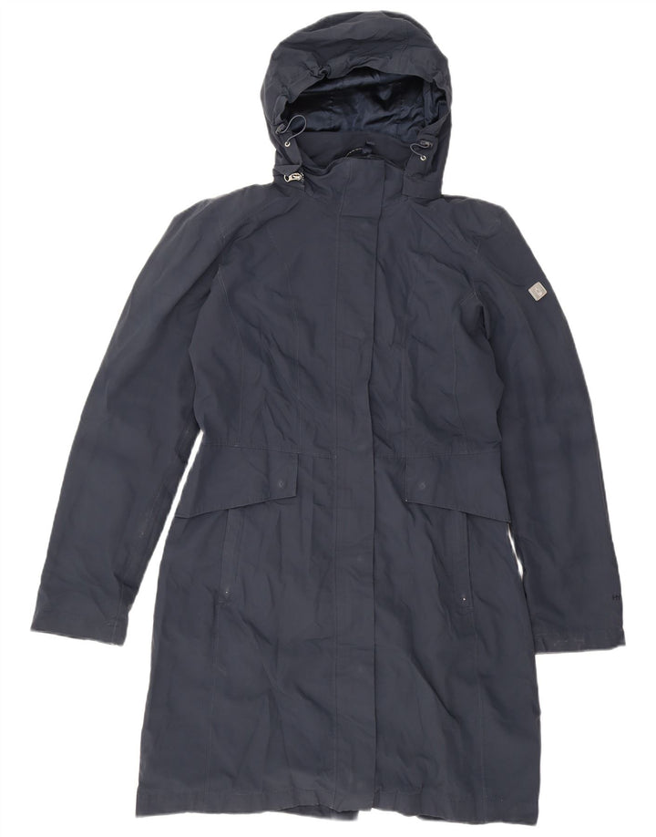 The North Face Womens Hooded Raincoat UK 14 Medium Navy Blue Polyester