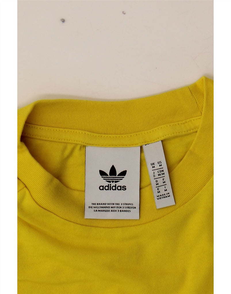 ADIDAS Mens Top Long Sleeve Medium Yellow Cotton Sports Vintage Adidas and Second-Hand Adidas from Messina Hembry 