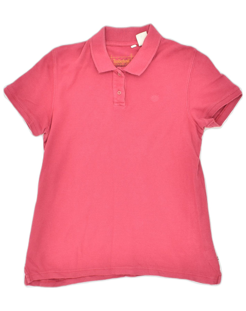 TIMBERLAND Womens Polo Shirt UK 14 Large Pink Cotton | Vintage Timberland | Thrift | Second-Hand Timberland | Used Clothing | Messina Hembry 