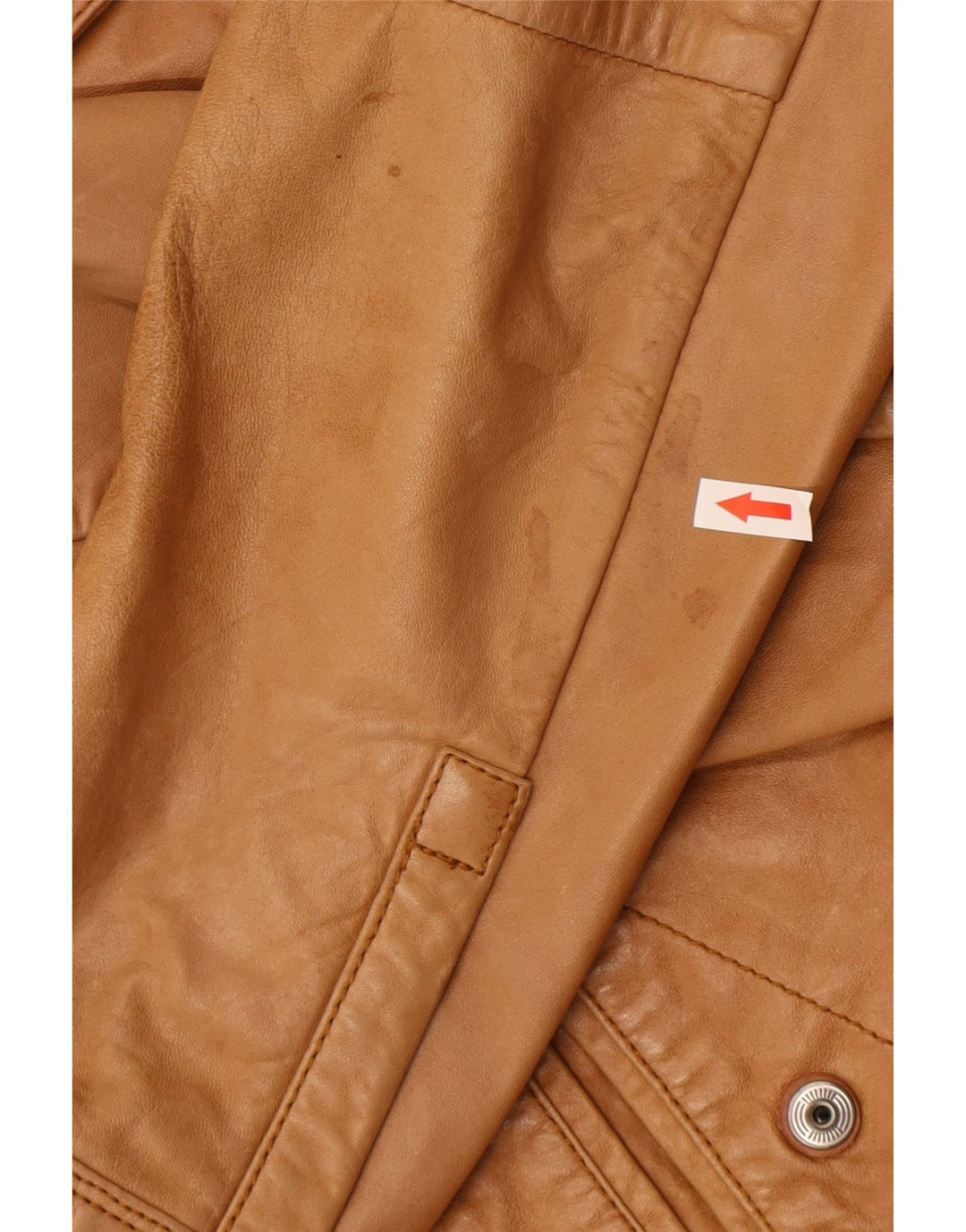 Diesel Mens Leather Jacket UK 38 Medium Beige Leather