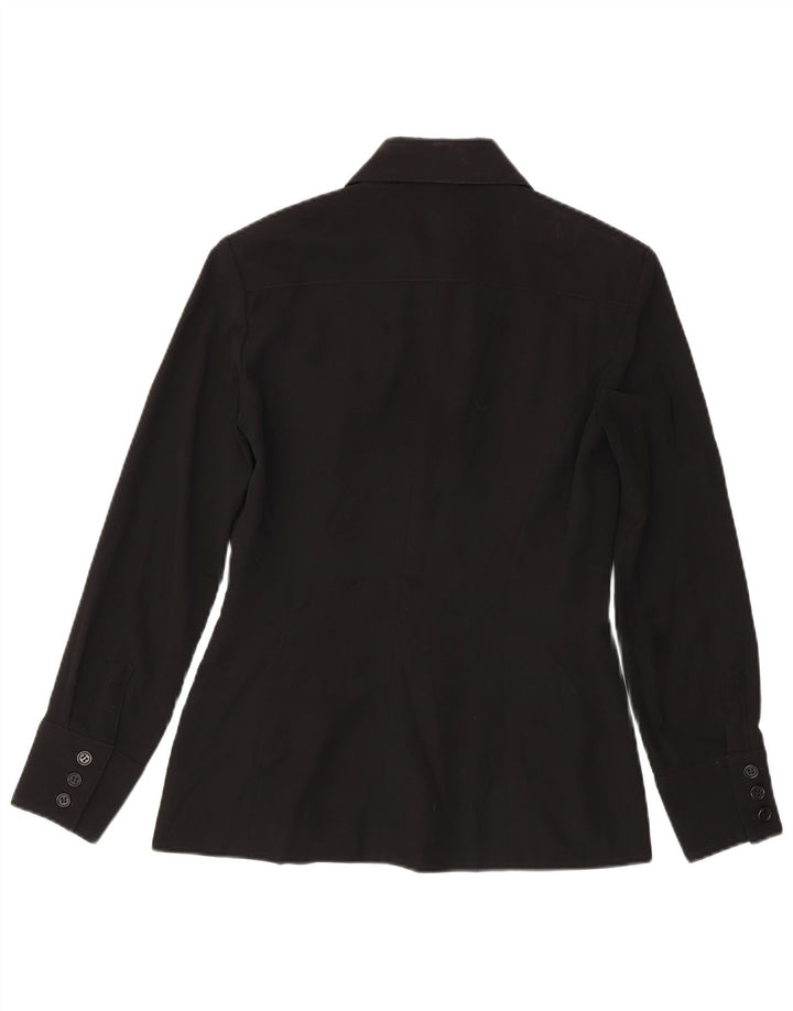 Vintage Womens 6 Button Blazer Jacket UK 14 Large Black Polyester