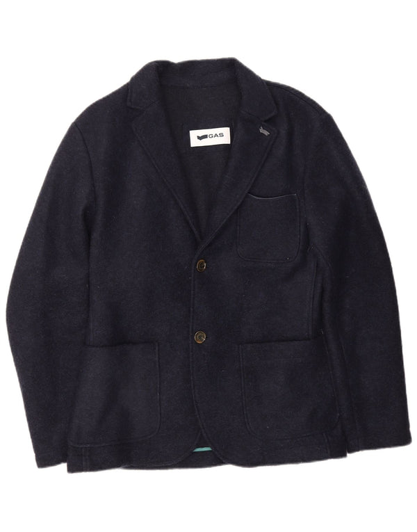 Gas Mens 2 Button Blazer Jacket IT 48 Medium Navy Blue