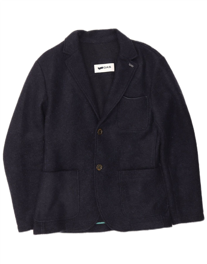 Gas Mens 2 Button Blazer Jacket IT 48 Medium Navy Blue