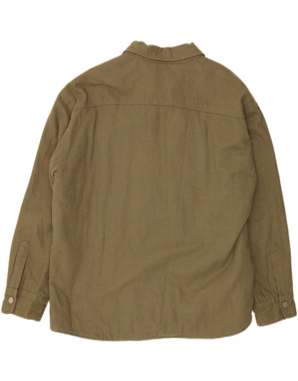 Zara Mens Utility Jacket UK 42 XL Khaki Cotton