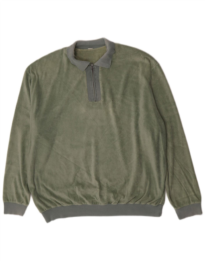 Catamaran Mens Top Long Sleeve 2XL Green Cotton