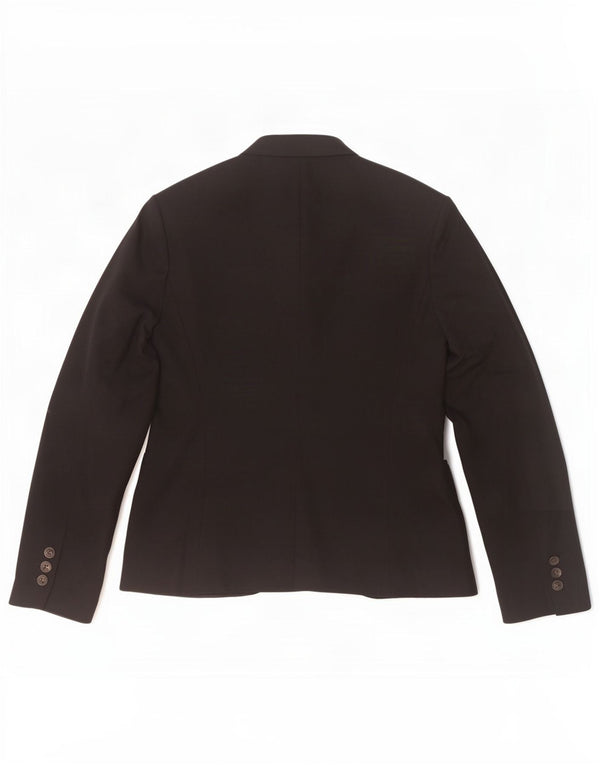 Zara Womens 1 Button Blazer Jacket EU 38 Small Black Polyester