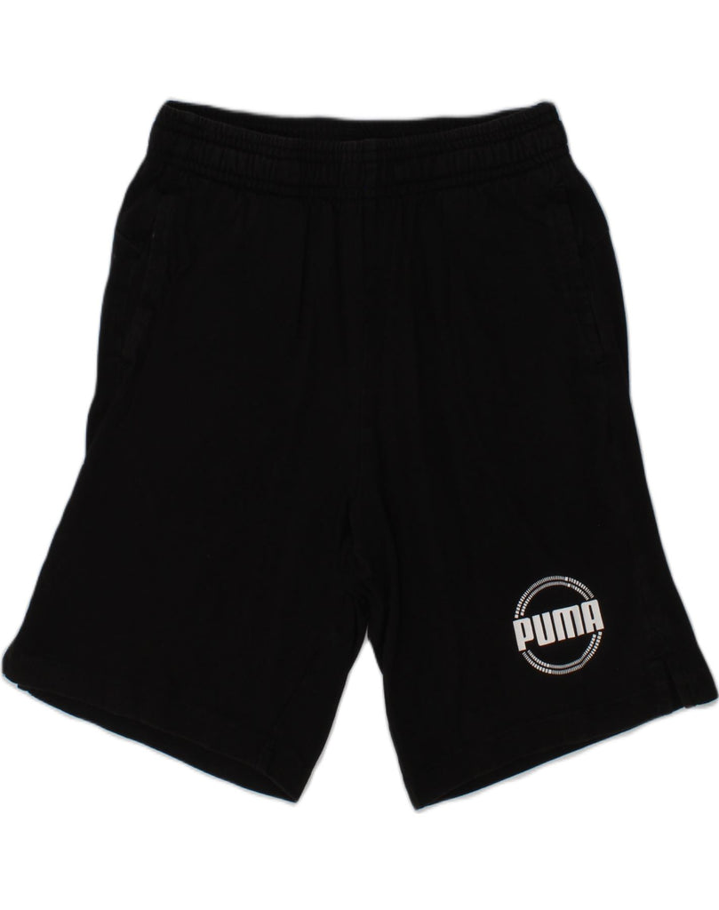 PUMA Boys Sport Shorts 9-10 Years Black Cotton | Vintage Puma | Thrift | Second-Hand Puma | Used Clothing | Messina Hembry 