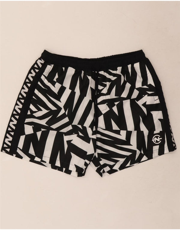 Nautica Mens Swimming Shorts Large Black Geometric Polyester