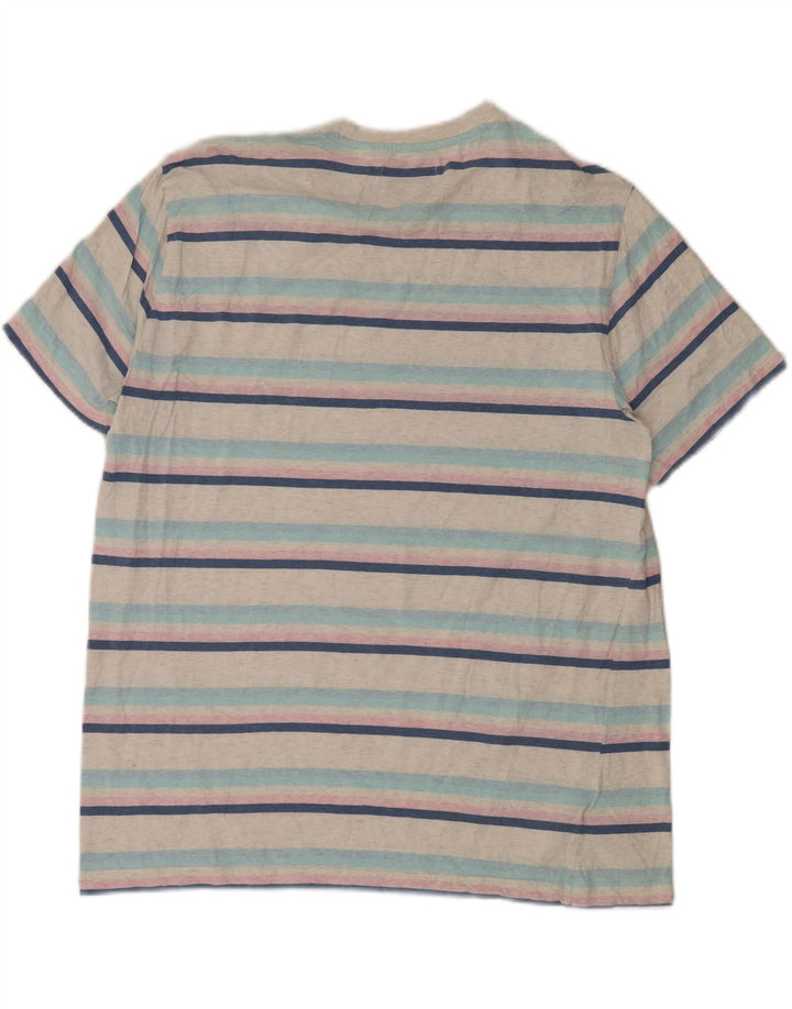 Penguin Mens T-Shirt Top 2XL White Striped Cotton