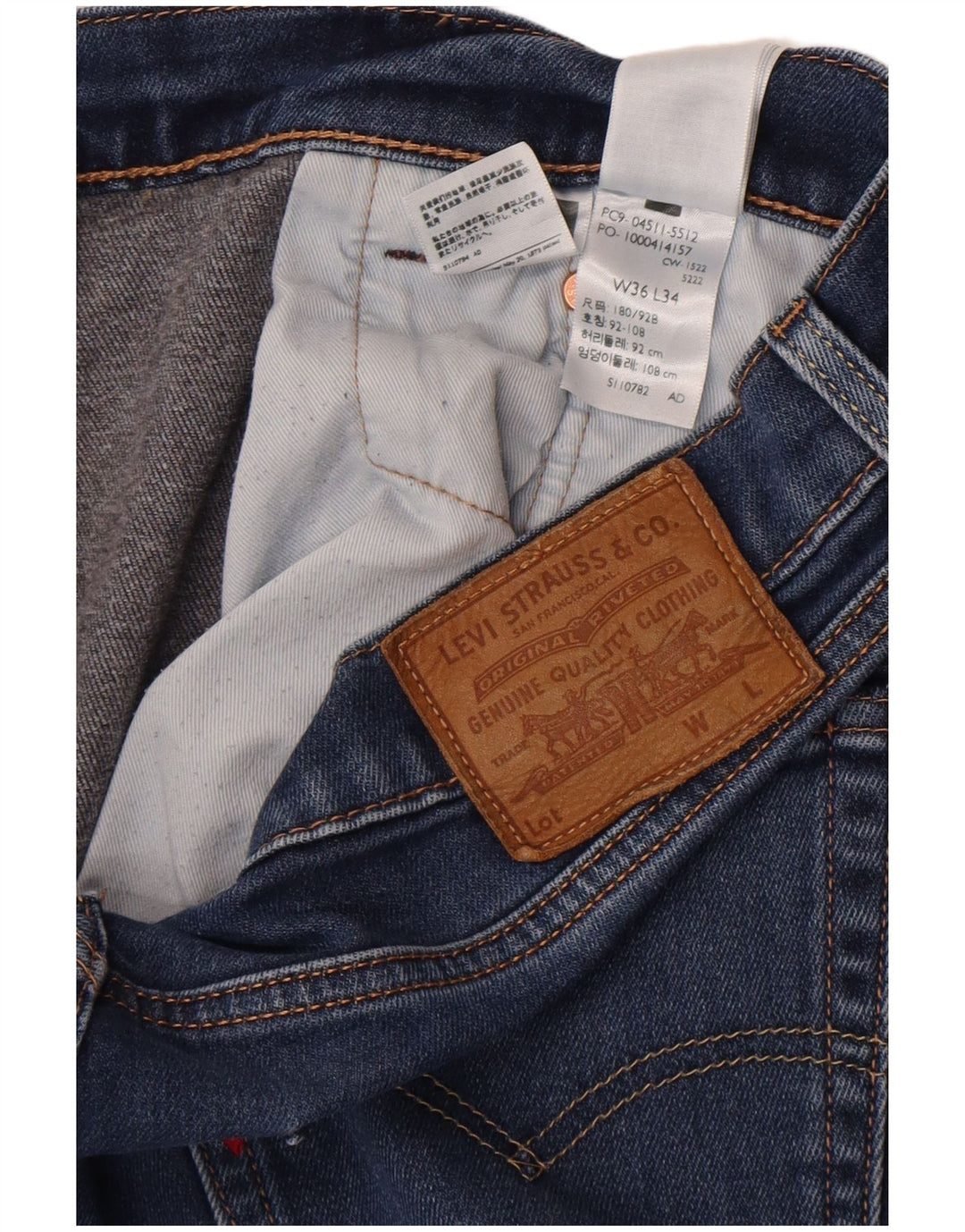 Levi's Mens Slim Jeans W36 L34  Blue Cotton