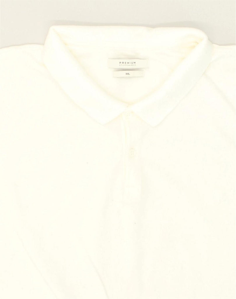 JACK & JONES Mens Polo Shirt 2XL White Cotton | Vintage Jack & Jones | Thrift | Second-Hand Jack & Jones | Used Clothing | Messina Hembry 