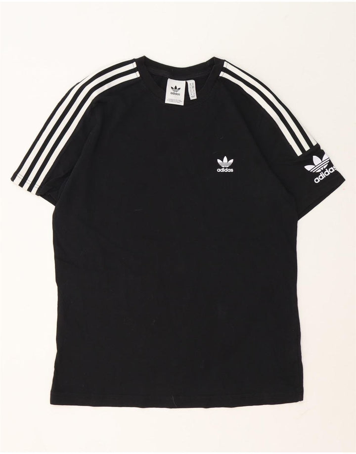 Adidas Mens Graphic T-Shirt Top Medium Black Cotton