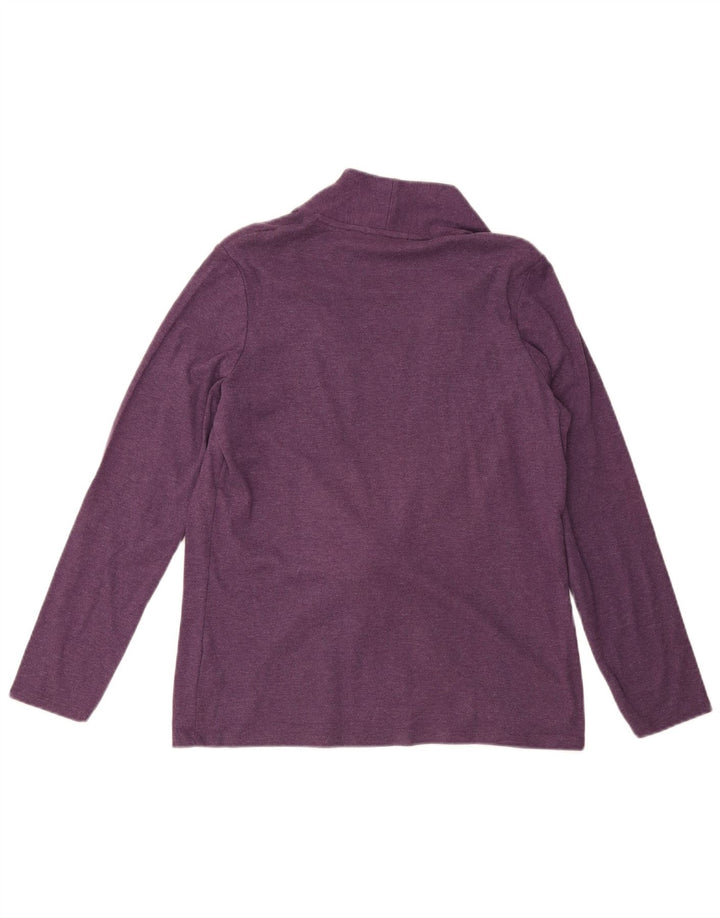 MARKS & SPENCER Womens Front Tie Cardigan Top UK 14 Large  Purple Striped