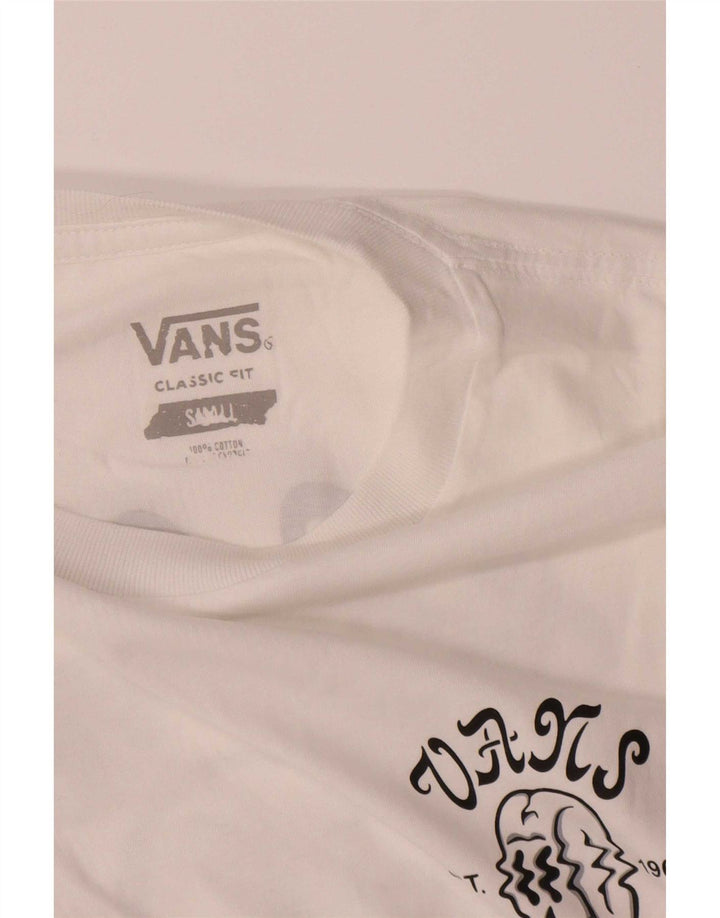 Vans Mens Classic Fit Graphic T-Shirt Top Small White Cotton