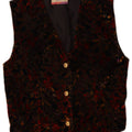 ACCORDO Womens Waistcoat UK 14 Medium Black Floral Classic