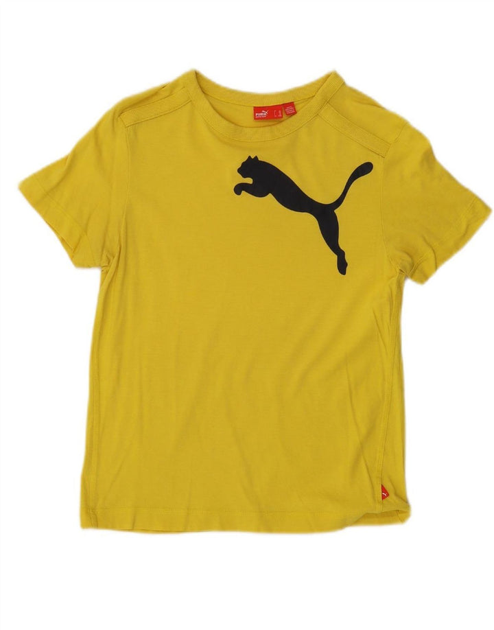 PUMA Boys Graphic T-Shirt Top 11-12 Years Large Yellow Vintage Puma and Second-Hand Puma from Messina Hembry 