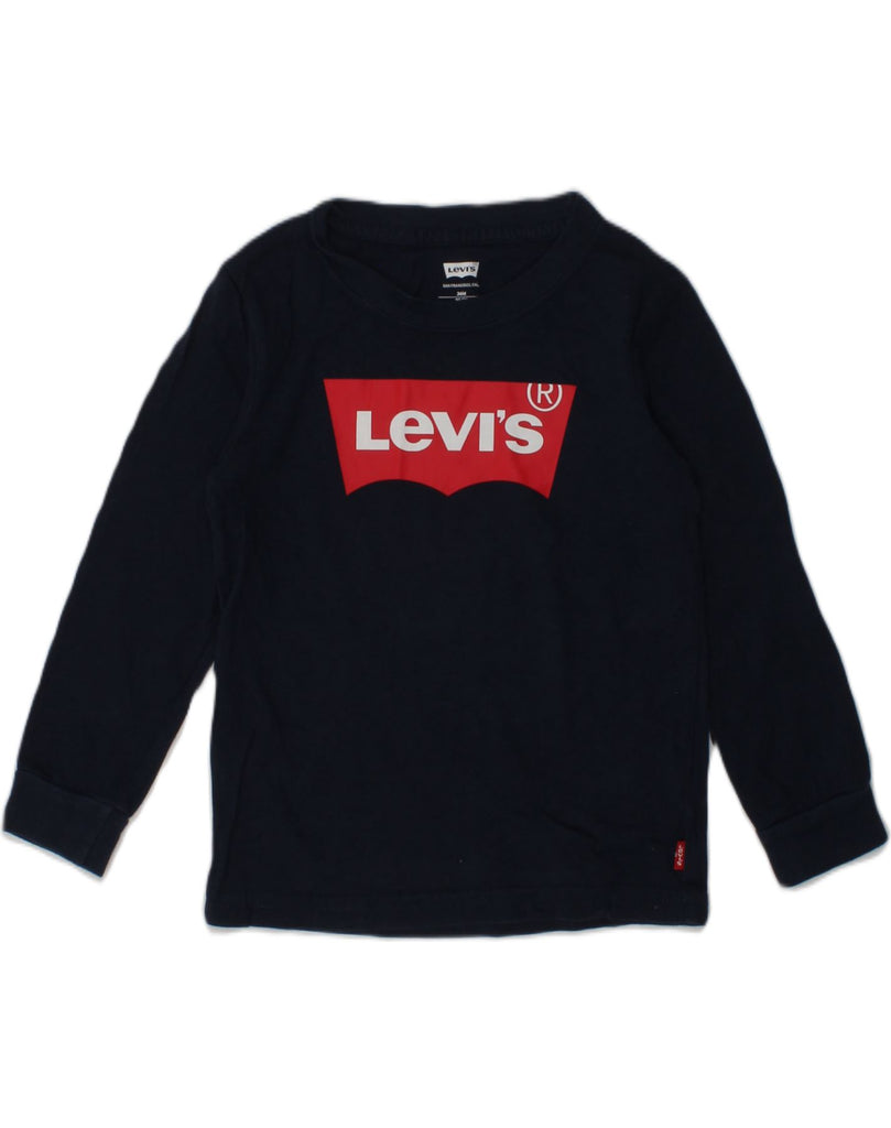 LEVI'S Boys Graphic Top Long Sleeve 2-3 Years Navy Blue | Vintage Levi's | Thrift | Second-Hand Levi's | Used Clothing | Messina Hembry 