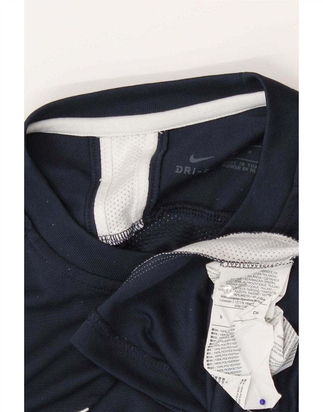 Nike Mens Dri Fit T-Shirt Top Small Navy Blue Colourblock Polyester
