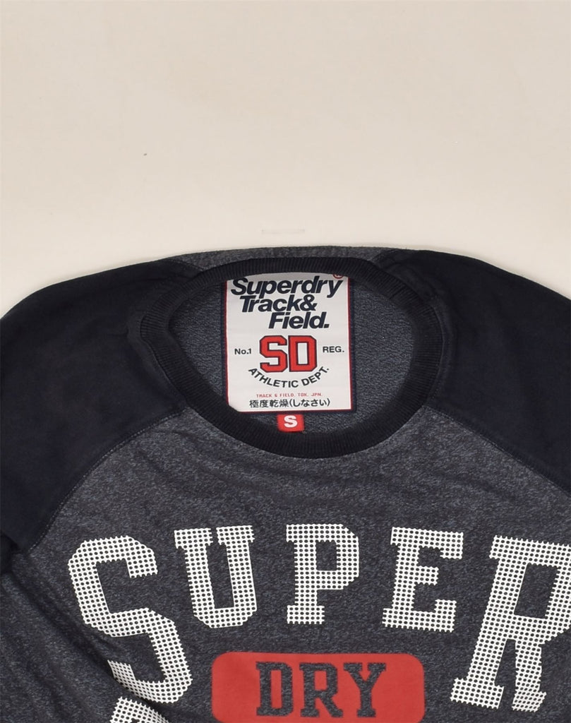 SUPERDRY Mens Graphic T-Shirt Top Small Grey Colourblock Cotton | Vintage Superdry | Thrift | Second-Hand Superdry | Used Clothing | Messina Hembry 