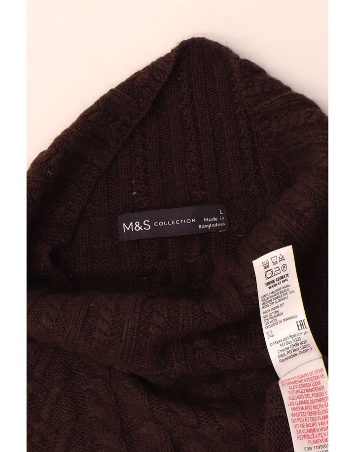 Marks & Spencer Womens Turtle Neck Jumper Sweater UK 16 Large Brown