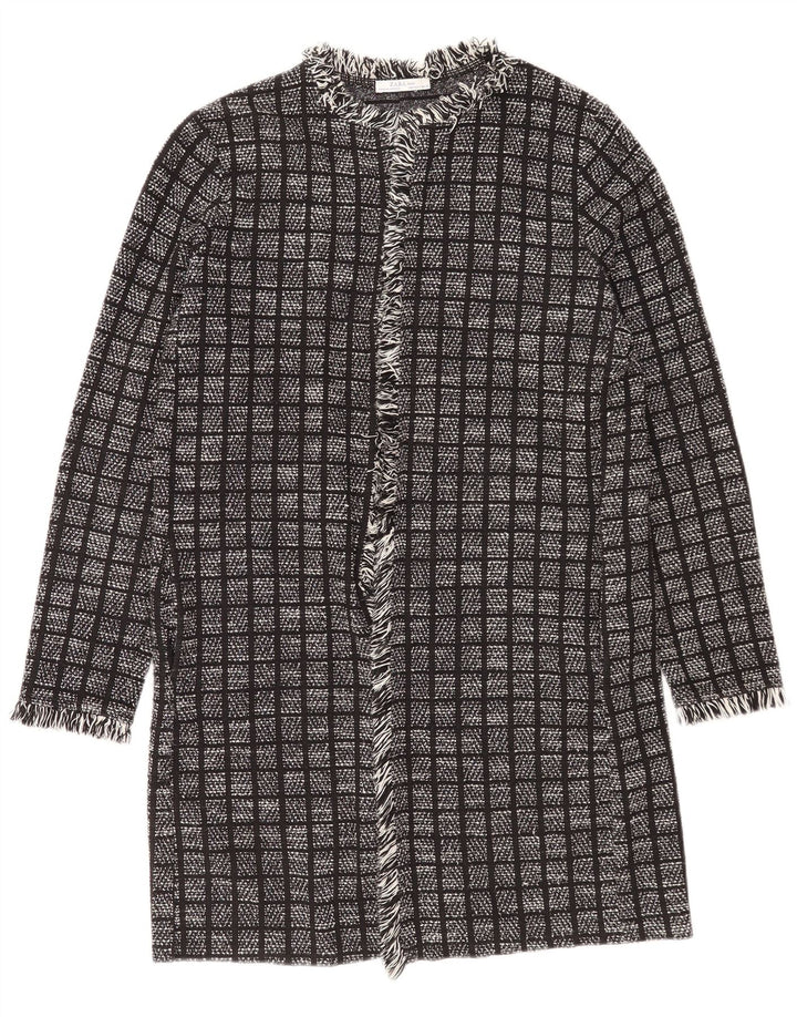 Zara Womens Oversized Overcoat UK 10 Small Grey Check