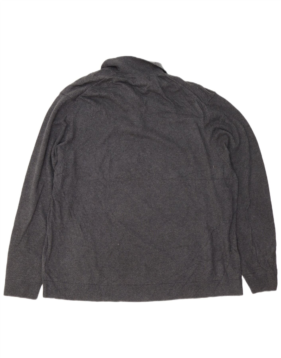 EDDIE BAUER Mens Polo Neck Jumper Sweater 2XL Grey Cotton