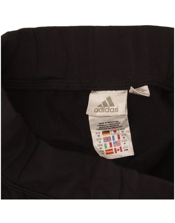 Adidas Womens Capri Leggings UK 14 Large Black Colourblock Polyester