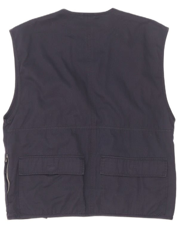 Master Mens Utility Gilet UK 42 XL Navy Blue Polyester