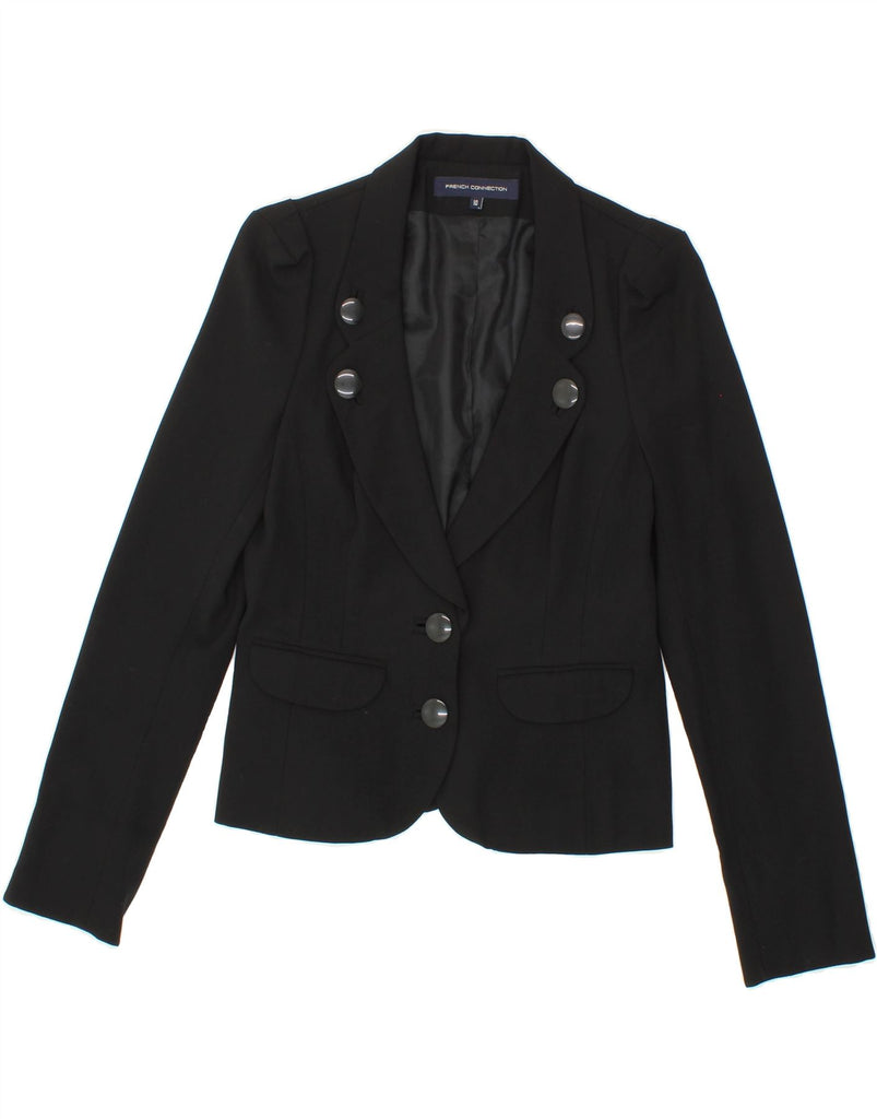 FRENCH CONNECTION Womens 2 Button Blazer Jacket UK 10 Small Black Vintage French Connection and Second-Hand French Connection from Messina Hembry 