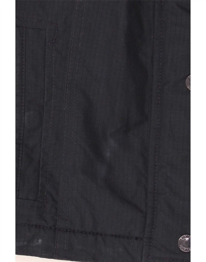 Hollister Womens Hooded Windbreaker Jacket UK 10 Small Navy Blue Polyester