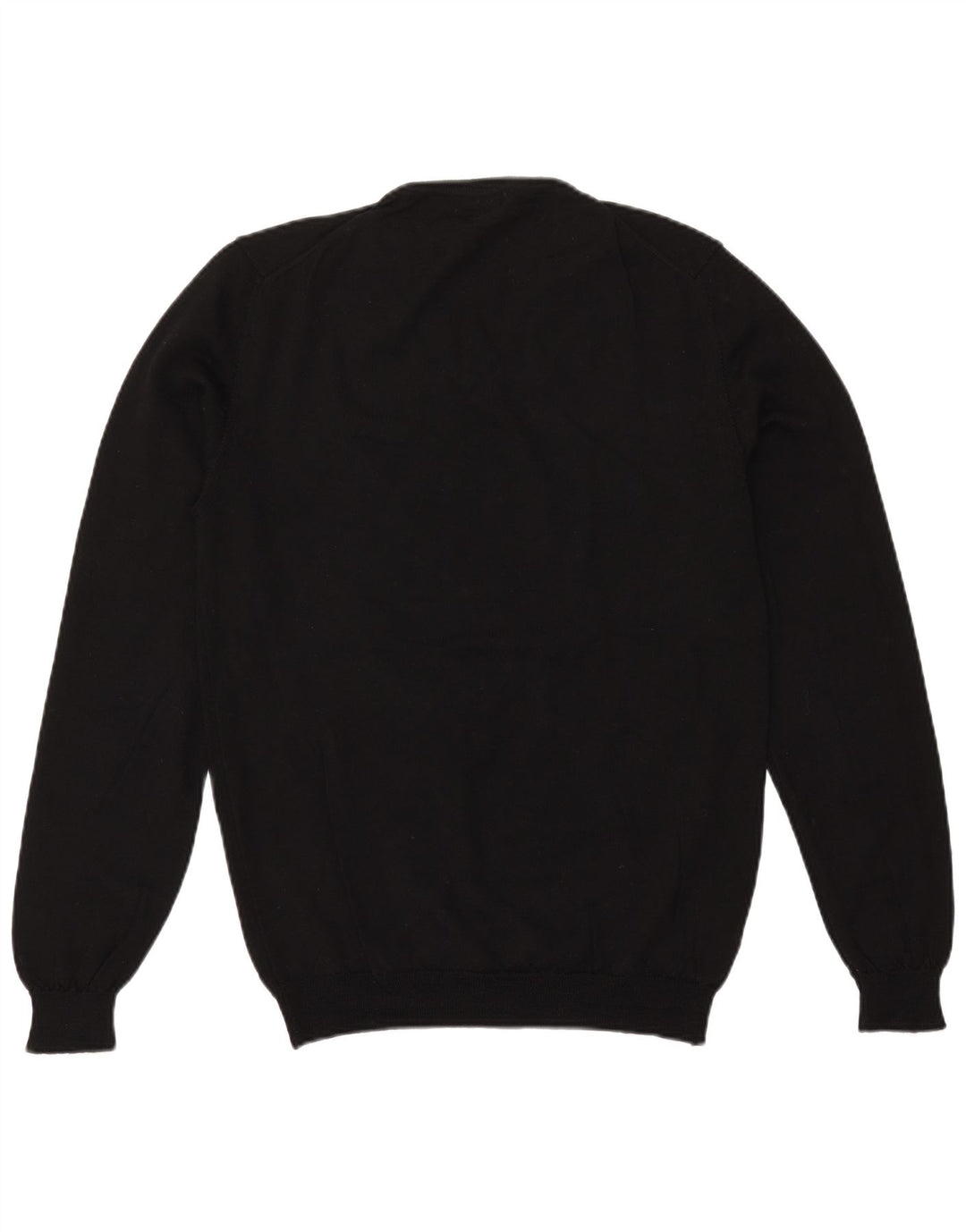 CALVIN KLEIN Mens V-Neck Jumper Sweater Large Black Wool