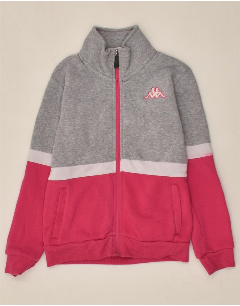 KAPPA Girls Tracksuit Top Jacket 7-8 Years Pink Colourblock Cotton | Vintage Kappa | Thrift | Second-Hand Kappa | Used Clothing | Messina Hembry 