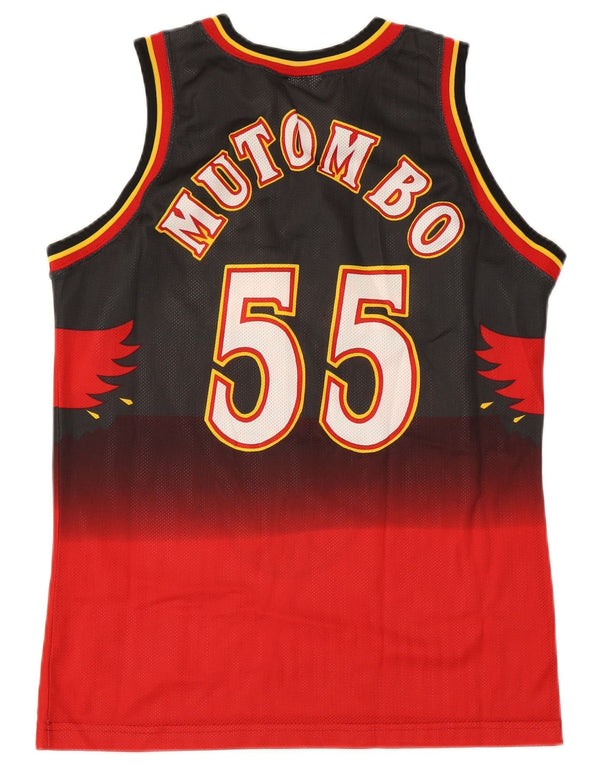 Champion Mens 1996-99 Atlanta Hawks Mutombo Away Jersey Top Medium Red