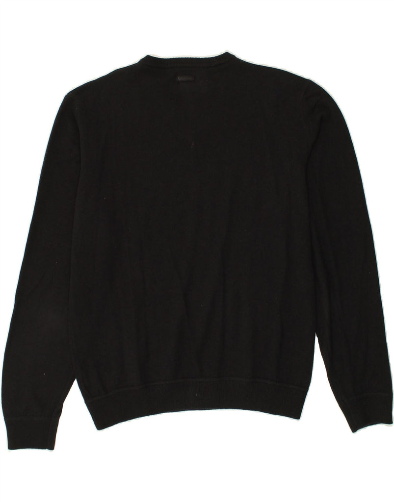 MARLBORO CLASSICS Mens V-Neck Jumper Sweater Large Black Wool | Vintage Marlboro Classics | Thrift | Second-Hand Marlboro Classics | Used Clothing | Messina Hembry 