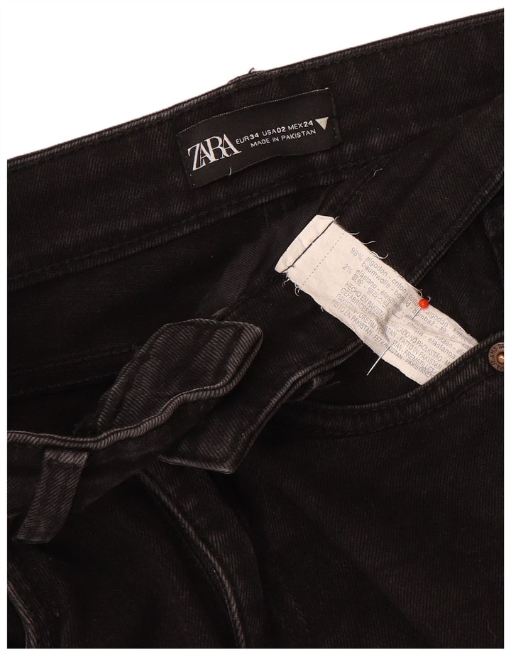Zara Womens Flared Jeans EU 24 2XS W24 L26 Black Cotton