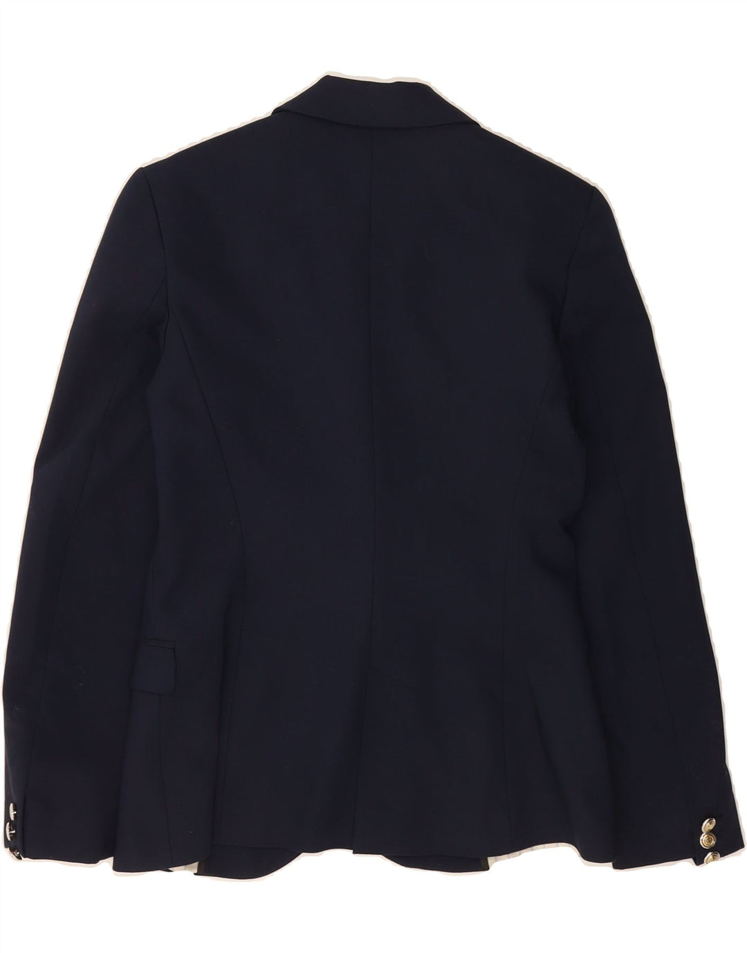 ZARA Womens 1 Button Blazer Jacket UK 6 XS Navy Blue Cotton Vintage Zara and Second-Hand Zara from Messina Hembry 