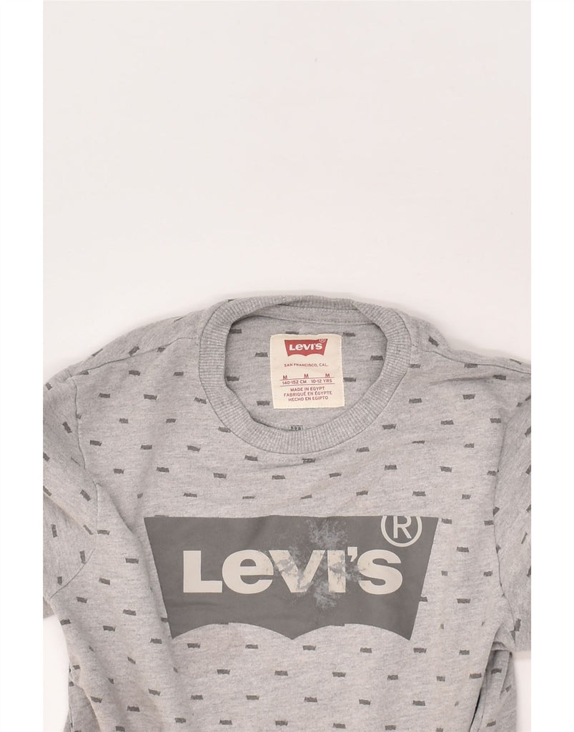 LEVI'S Girls Graphic Sweatshirt Jumper 10-11 Years Medium Grey Cotton | Vintage Levi's | Thrift | Second-Hand Levi's | Used Clothing | Messina Hembry 