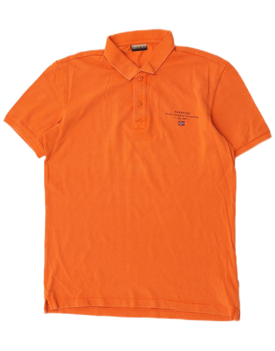 Napapijri Mens Polo Shirt Medium Orange Cotton