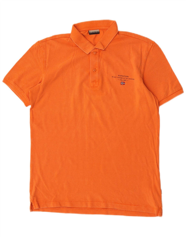 Napapijri Mens Polo Shirt Medium Orange Cotton