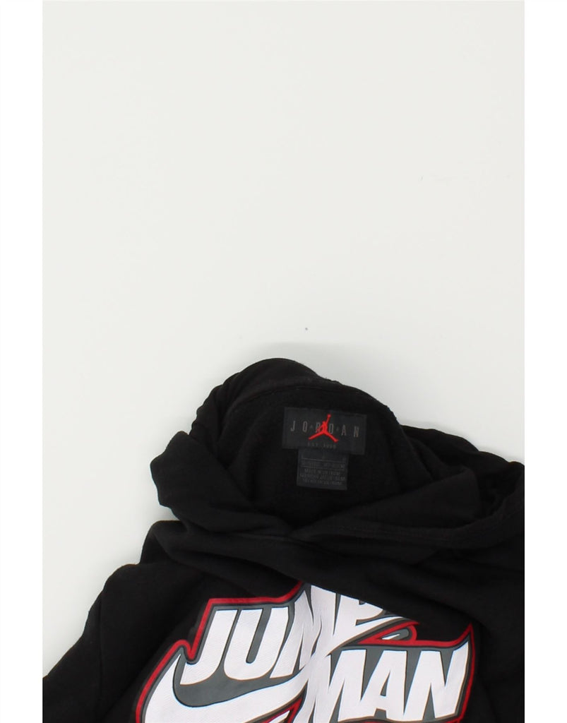 NIKE Boys Graphic Hoodie Jumper 12-13 Years Large Black Cotton Vintage Nike and Second-Hand Nike from Messina Hembry 