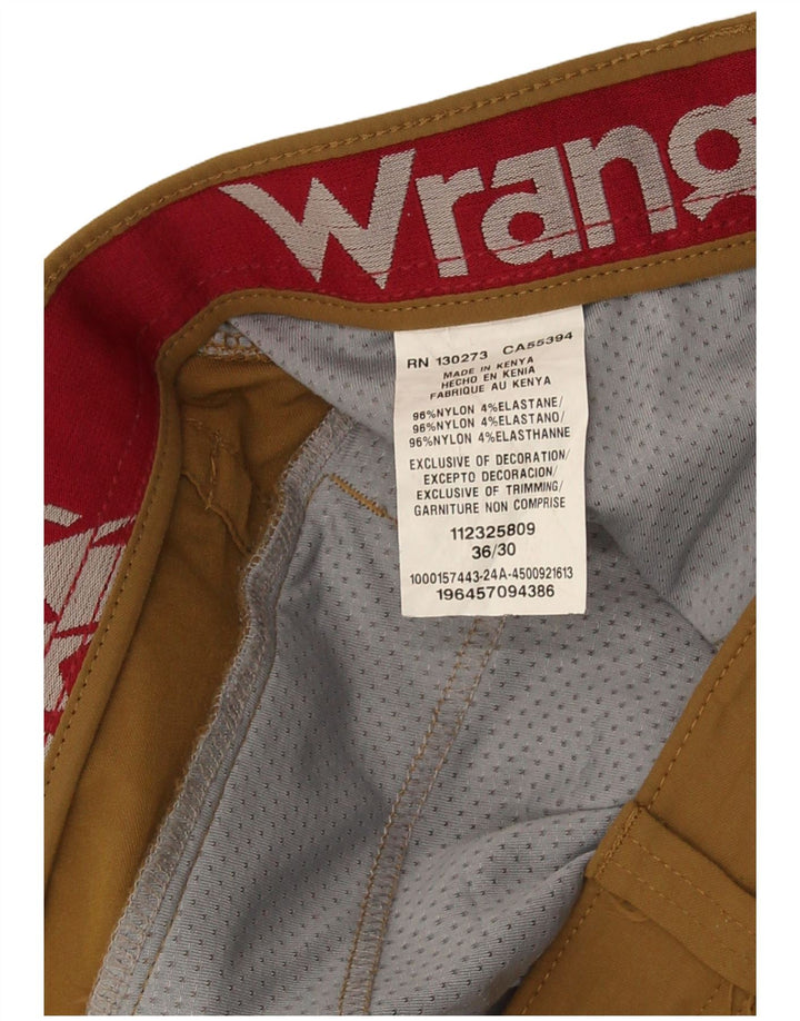 Wrangler Mens Straight Cargo Trousers W36 L30 Brown Nylon