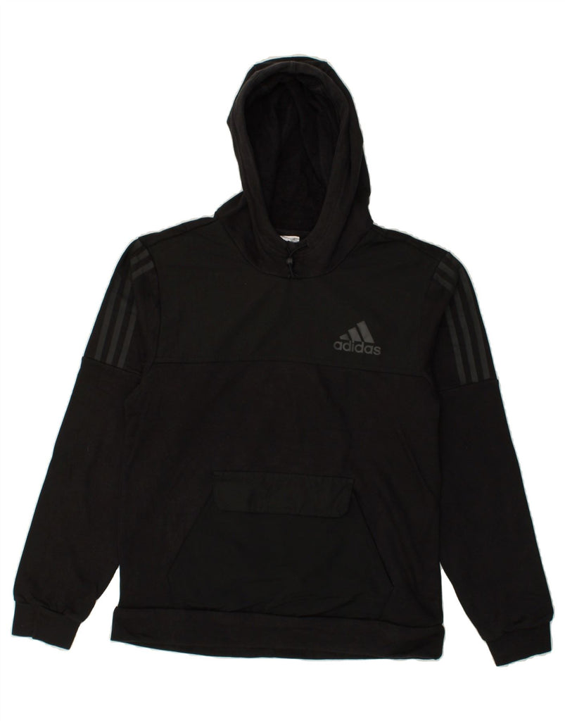 ADIDAS Mens Graphic Hoodie Jumper Small Black Cotton | Vintage Adidas | Thrift | Second-Hand Adidas | Used Clothing | Messina Hembry 