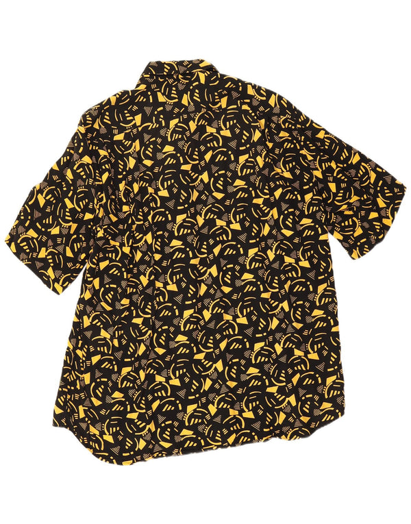 Dino Erre Mens Short Sleeve Shirt Large Black Geometric