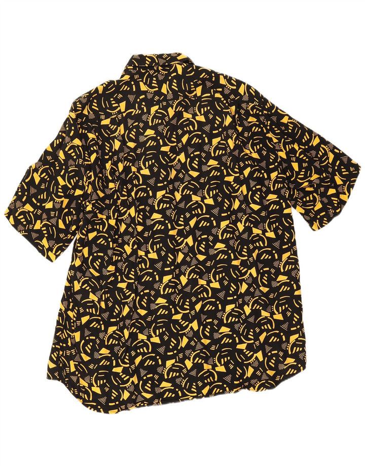 Dino Erre Mens Short Sleeve Shirt Large Black Geometric
